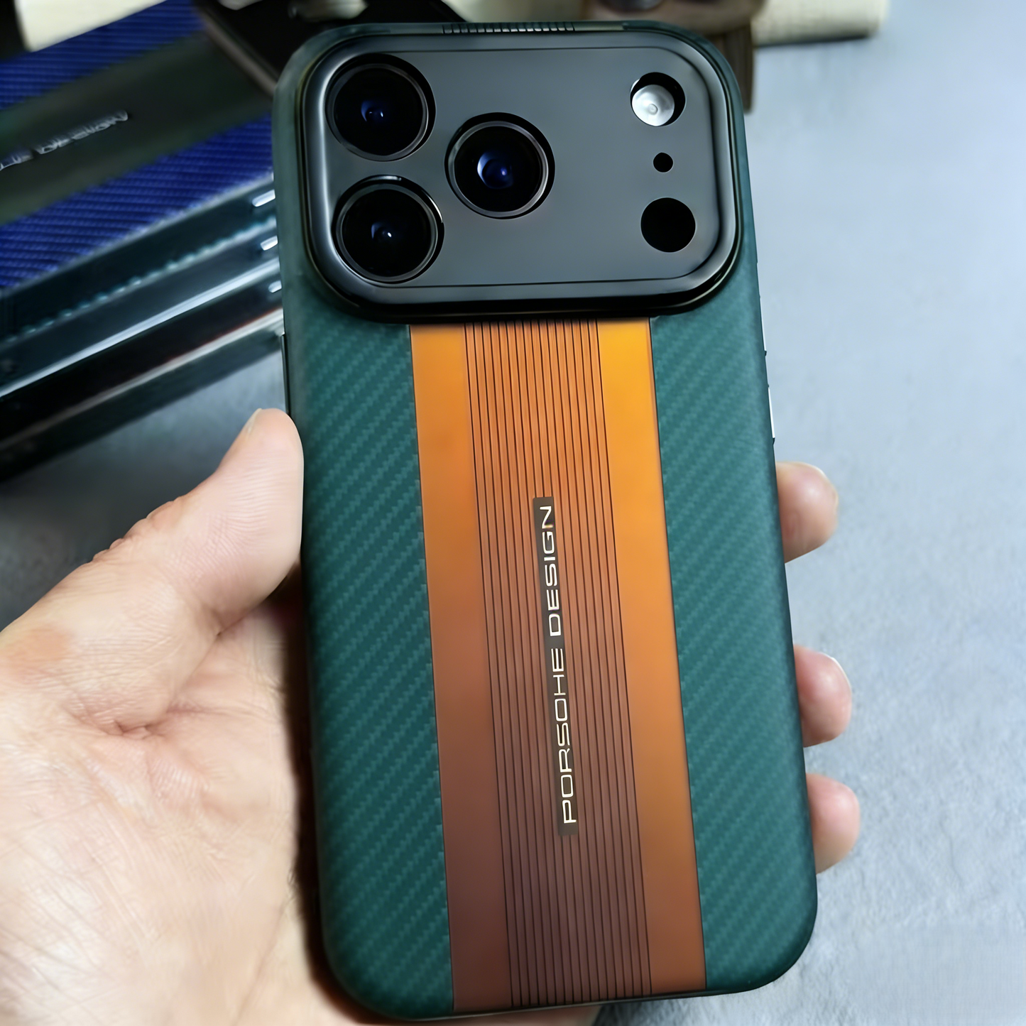 Laser Gradient Carbon Fiber Texture Phone Case