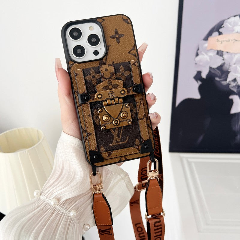 Lou Brown Crossbody Chain iPhone Case