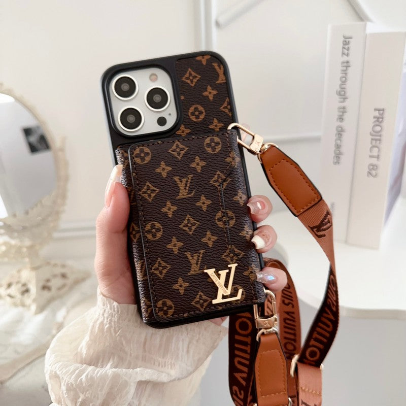 Lou 側卡包斜挎鏈條 iPhone 手機殼