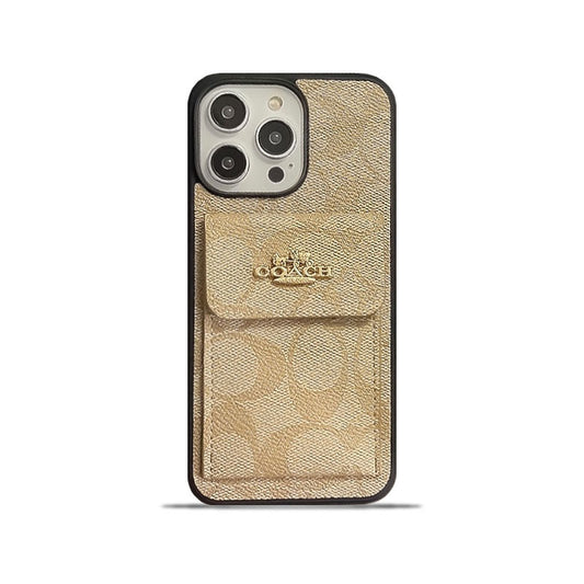 Θήκη Coach iPhone με Καφέ πορτοφόλι για κάρτα -SZK240425