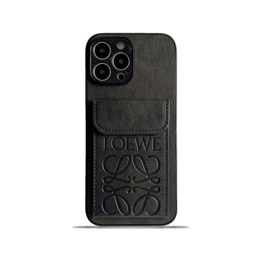 Pouzdro na iPhone LOEWE s držákem karty černé-LZP241448