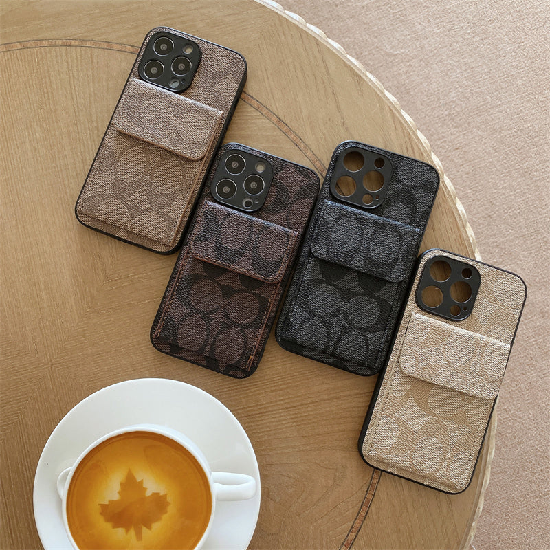 Funda Coach Para iPhone Con Cartera Marrón Oscuro-HP240513