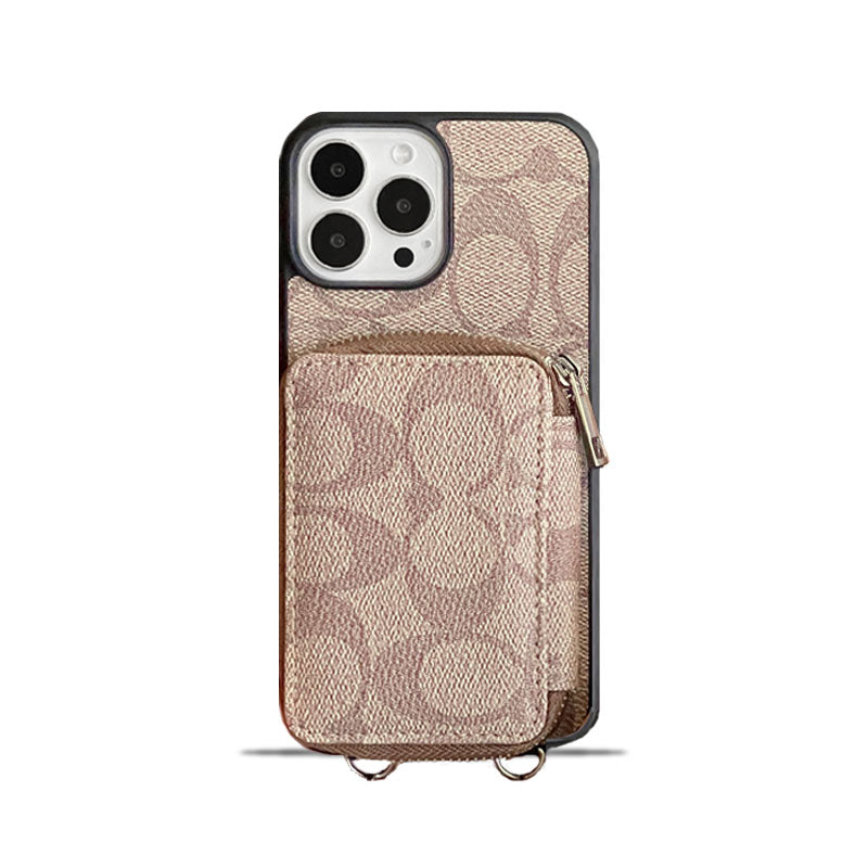 Θήκη Coach iPhone με πορτοφόλι Coffee-LQB241412