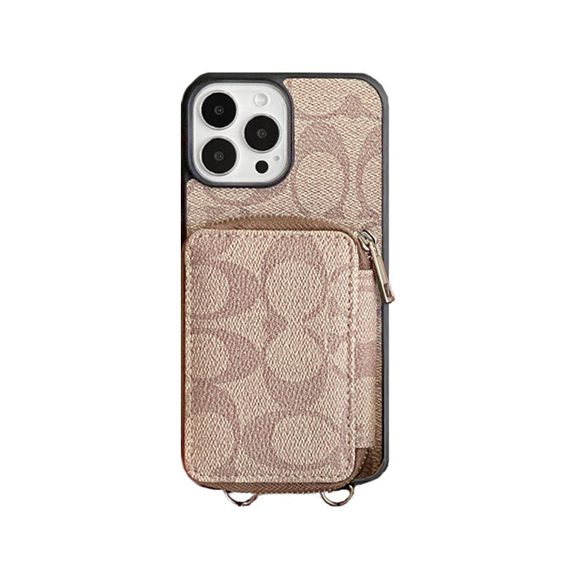 Θήκη Coach iPhone με πορτοφόλι Coffee-LQB241412