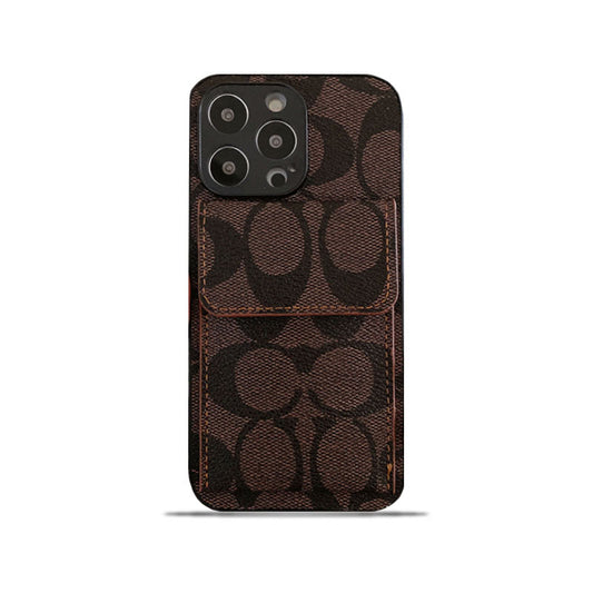 Pouzdro na iPhone Coach s peněženkou tmavě hnědé-HP240513