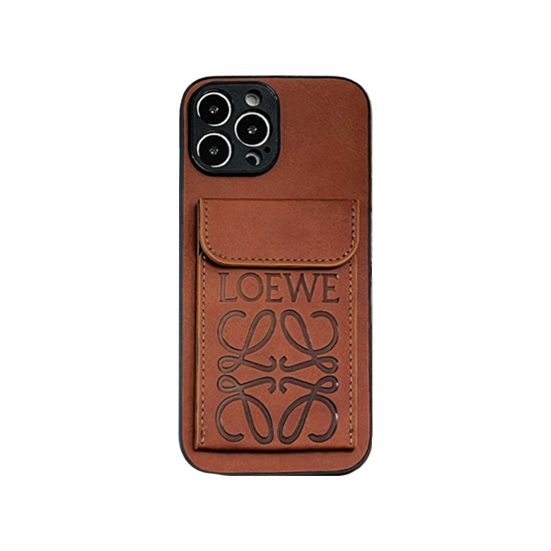 LOEWE iPhone-etui med kortholder Brun-LZP241448