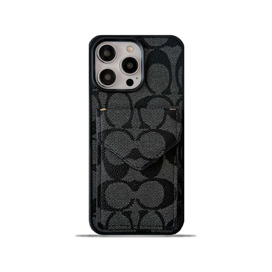 Coach iPhone Fodral Med Korthållare Och Rem Ljus Svart -SJ240513