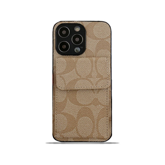 Θήκη Coach iPhone με πορτοφόλι Coffee-HP240513