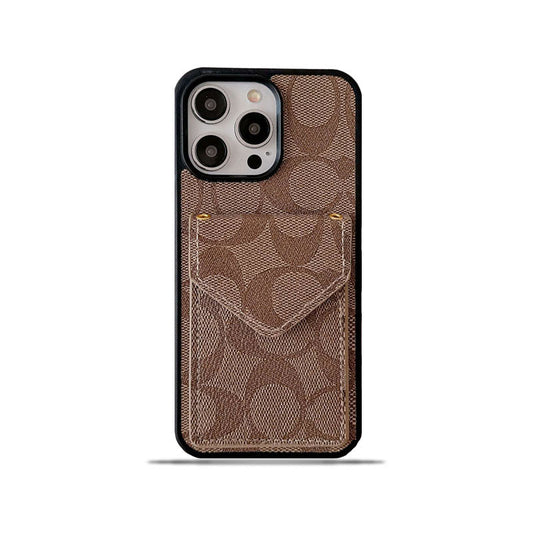 Coach iPhone-fodral med korthållare och rem Ljusbrun -SJ240513