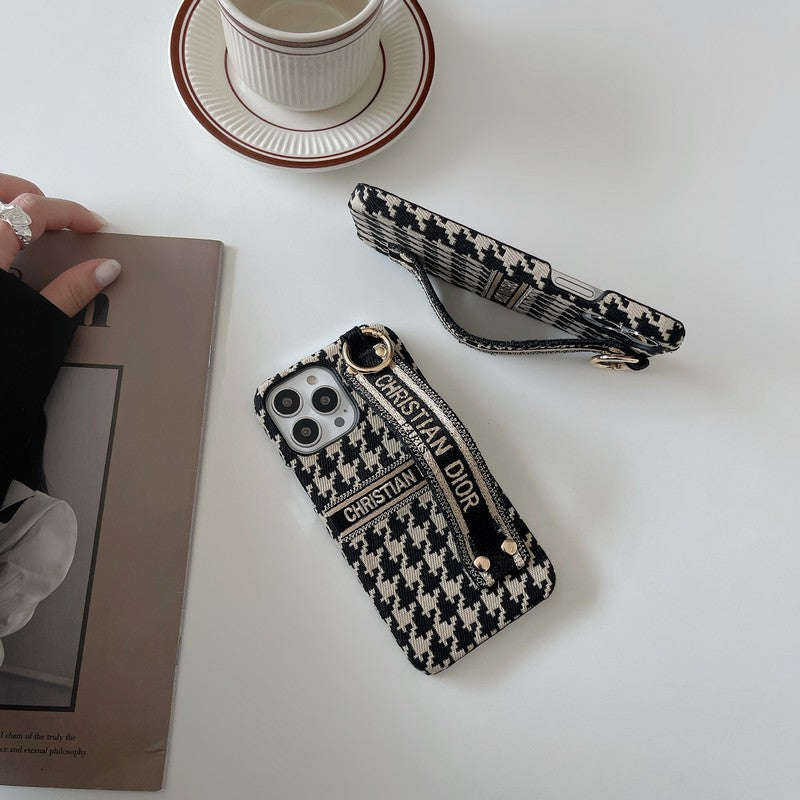 CD Houndstooth Armband iPhone Fodral