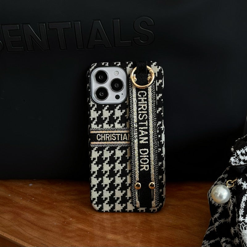 CD Houndstooth Armband iPhone Fodral