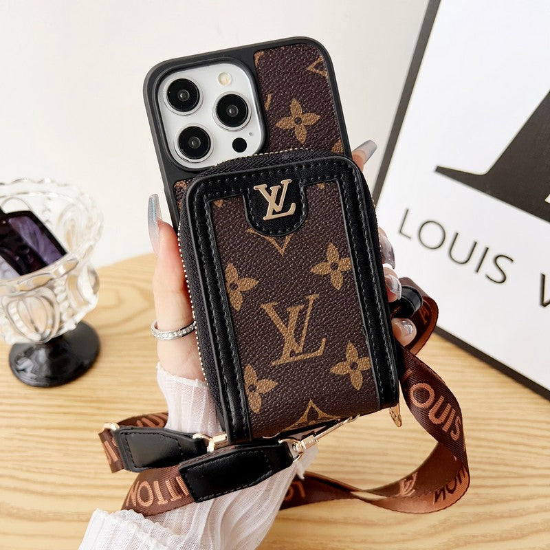 Capa para iPhone com corrente porta-cartões Lou GG