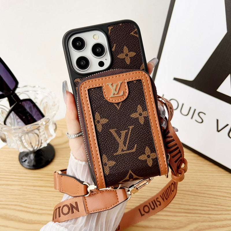 Capa para iPhone com corrente porta-cartões Lou GG