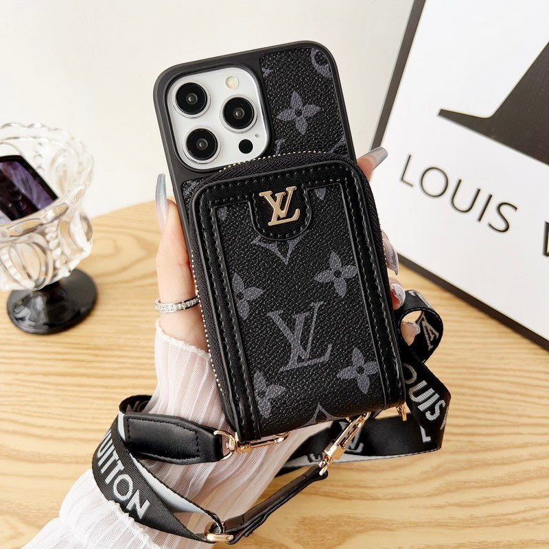 Capa para iPhone com corrente porta-cartões Lou GG