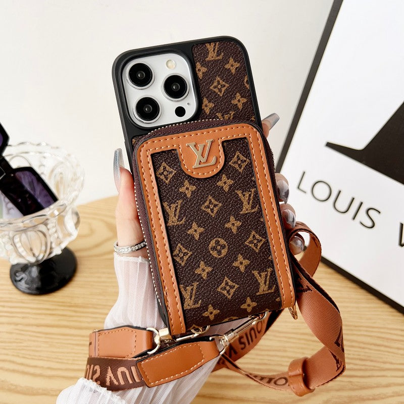 Capa para iPhone com corrente porta-cartões Lou GG