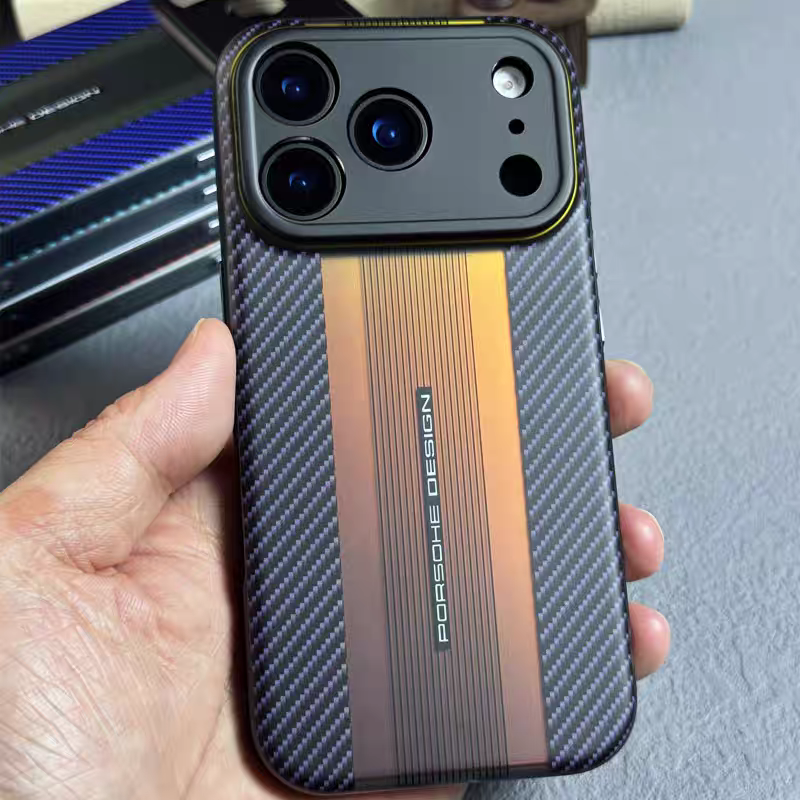 Laser Gradient Carbon Fiber Texture Phone Case