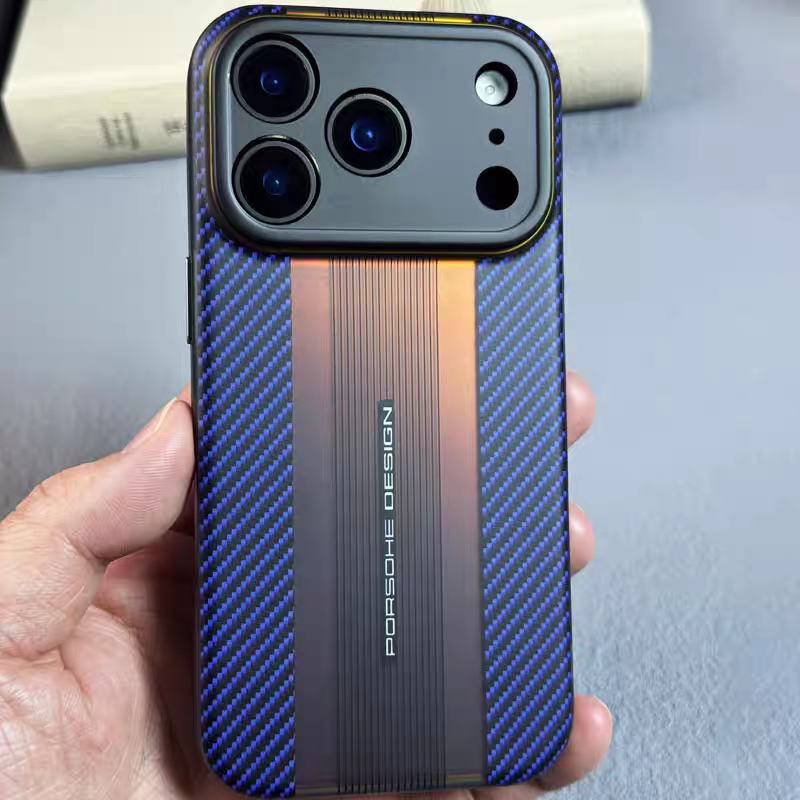Laser Gradient Carbon Fiber Texture Phone Case