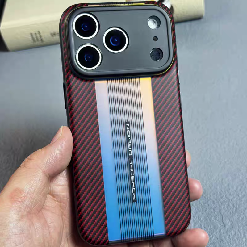 Laser Gradient Carbon Fiber Texture Phone Case
