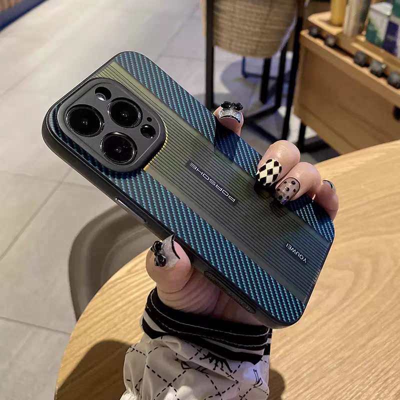 Laser Gradient Carbon Fiber Texture Phone Case