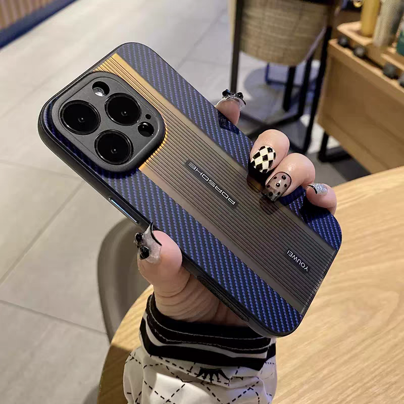 Laser Gradient Carbon Fiber Texture Phone Case