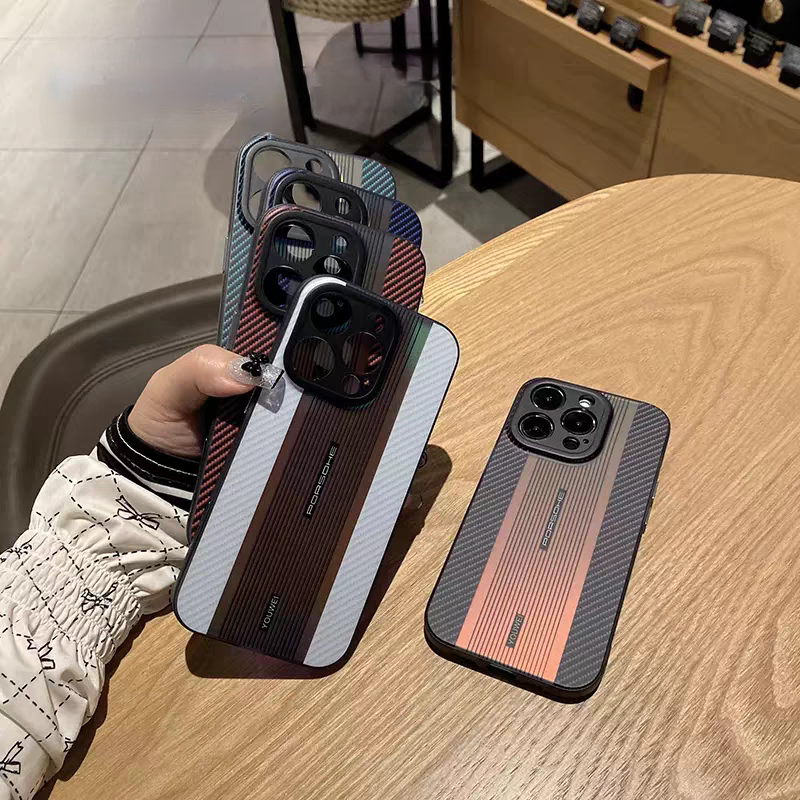 Laser Gradient Carbon Fiber Texture Phone Case
