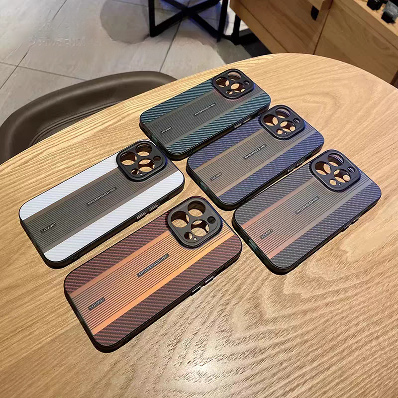 Laser Gradient Carbon Fiber Texture Phone Case