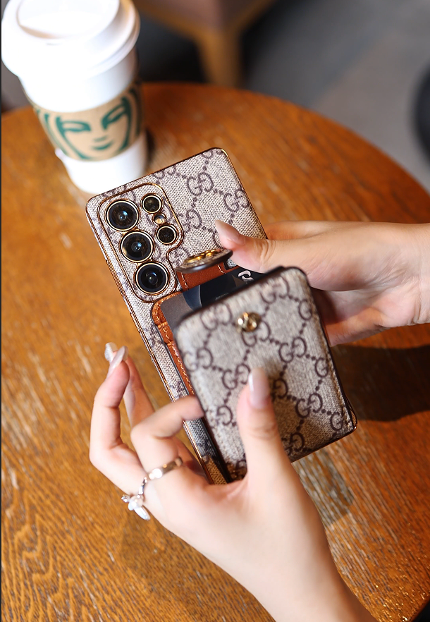 Advanced Leather Samsung Phone Case with Wallet and Strap.