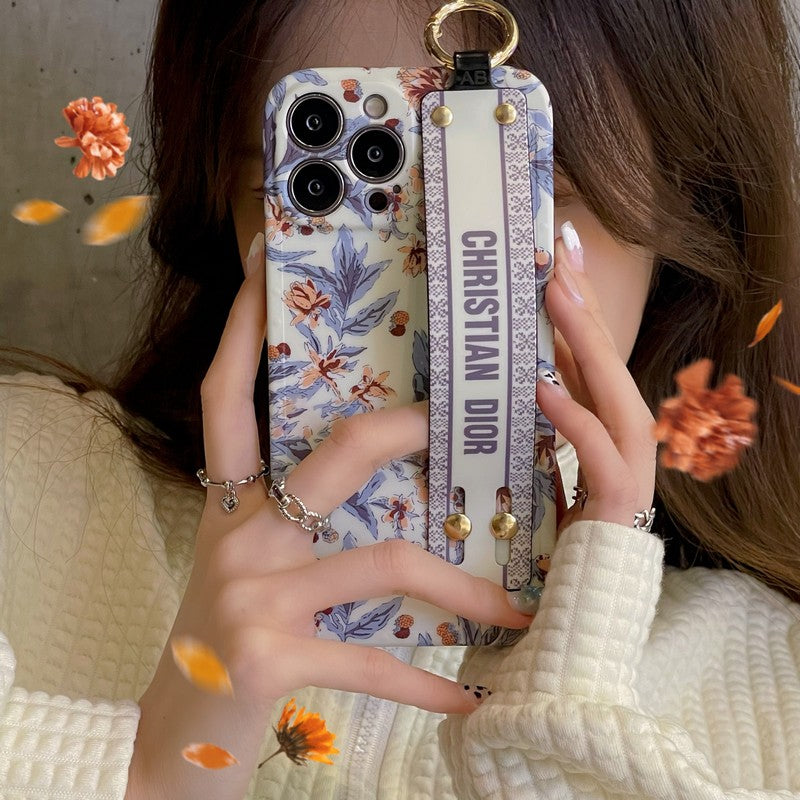 CD Purple & White Wristband iPhone Case