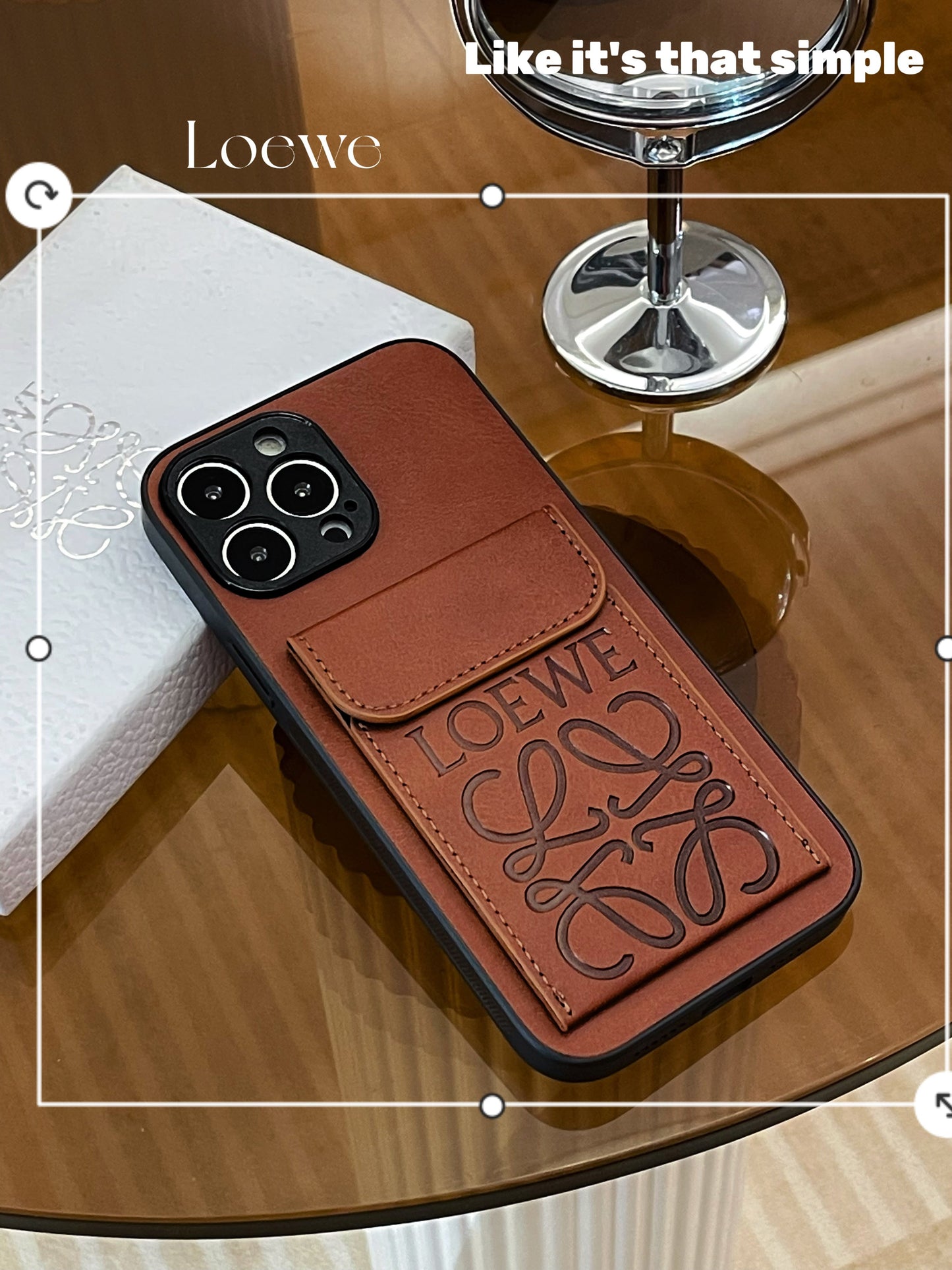 LOEWE iPhone-etui med kortholder Brun-LZP241448