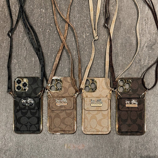 Kožený řetízkový obal na iPhone Coa Card Bag