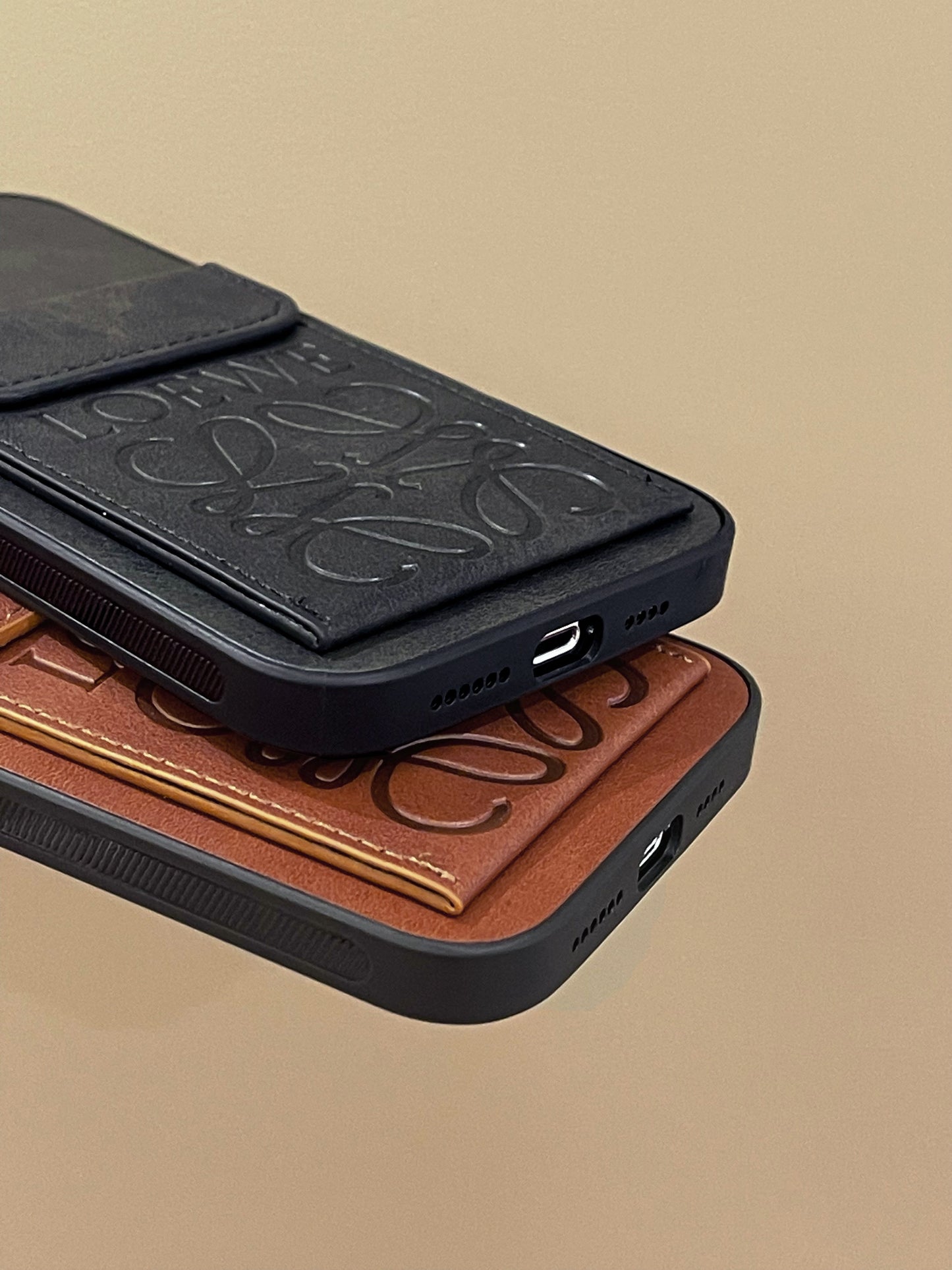 LOEWE iPhone-etui med kortholder Brun-LZP241448