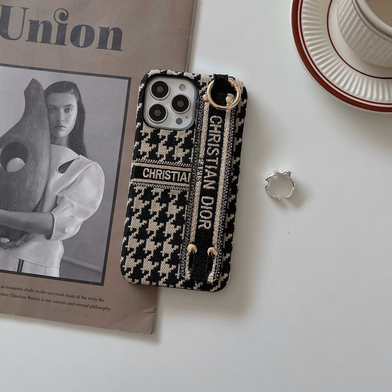 CD Houndstooth Armband iPhone Fodral