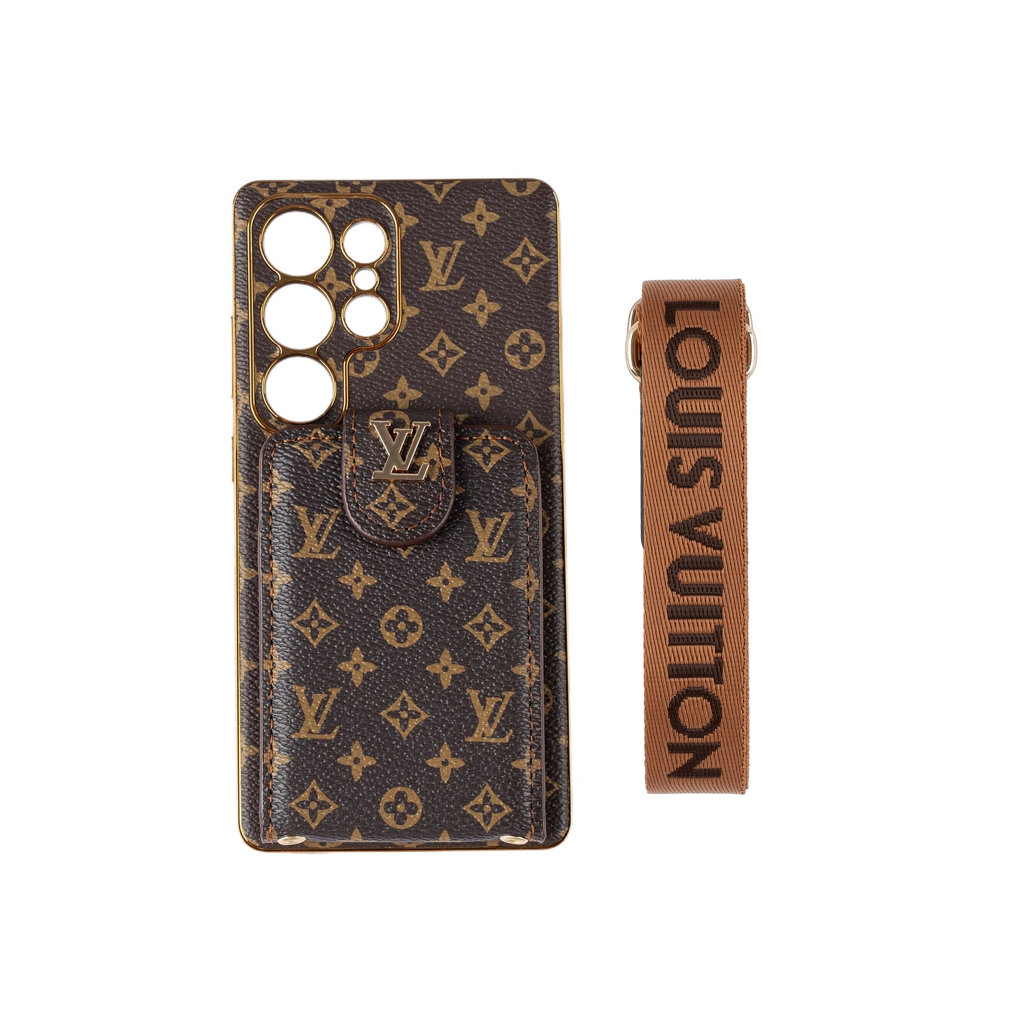 Advanced Leather Samsung Phone Case with Wallet and Strap.