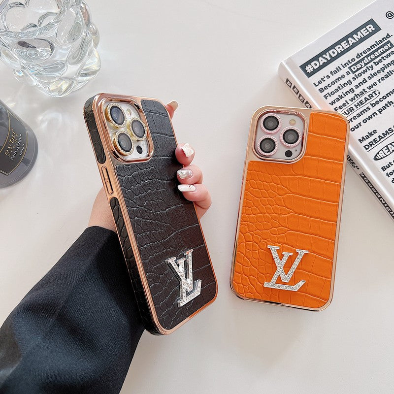 Lou Diamond Logo Rose Gold iPhone Case