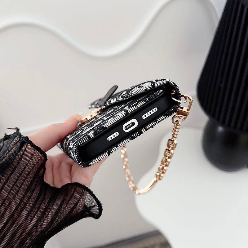 Capa para iPhone com corrente para lenços de bolsa de CD