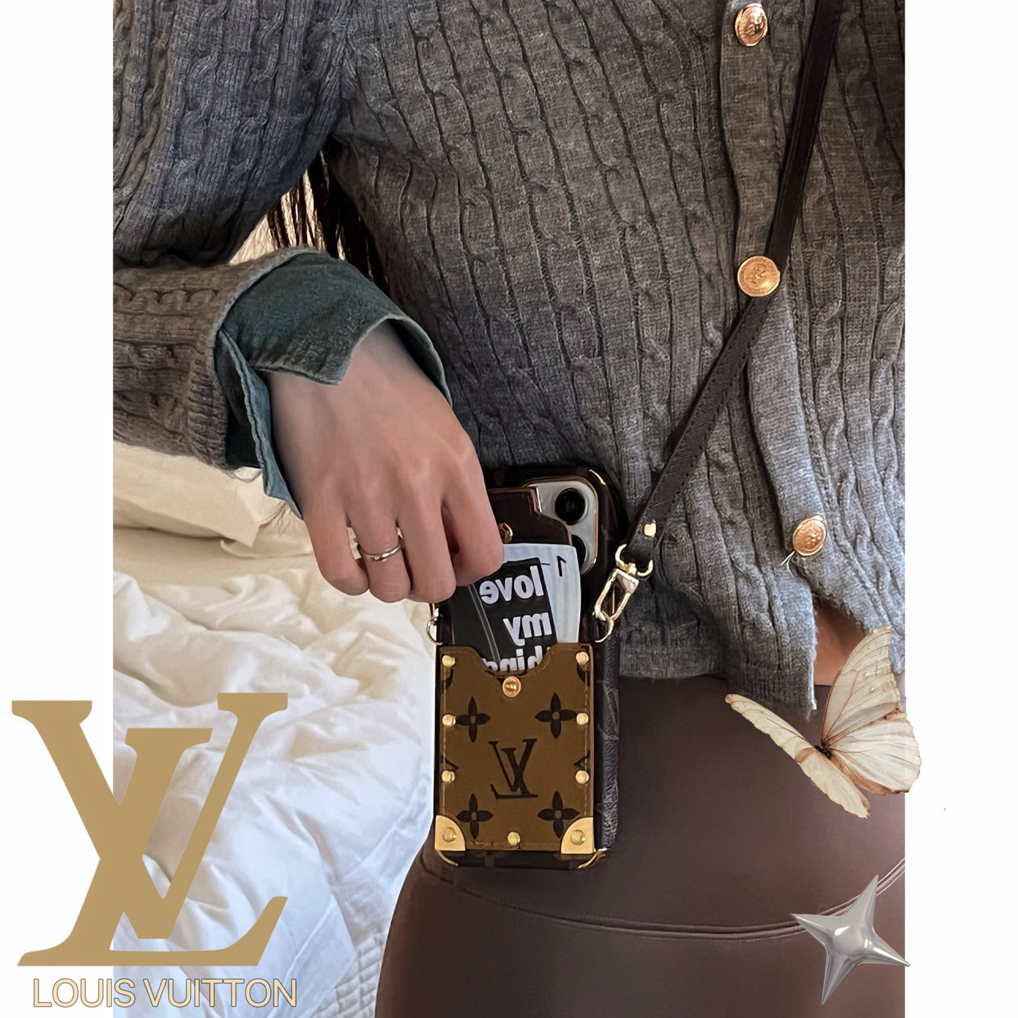 Lou Chain Leather iPhone Case