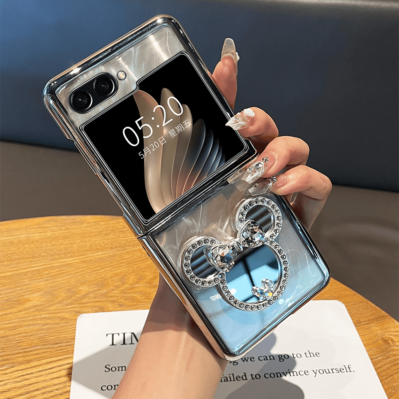 Samsung Makeup Mirror Hand Silver Chain Galaxy Z Flip 6/5/4/3 Case