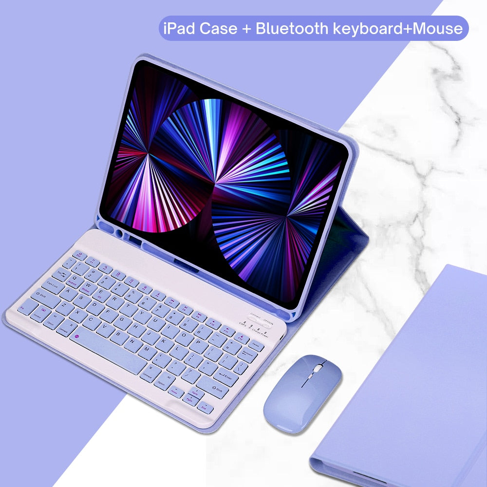 PU Leather iPad Case with Stand and Keyboard