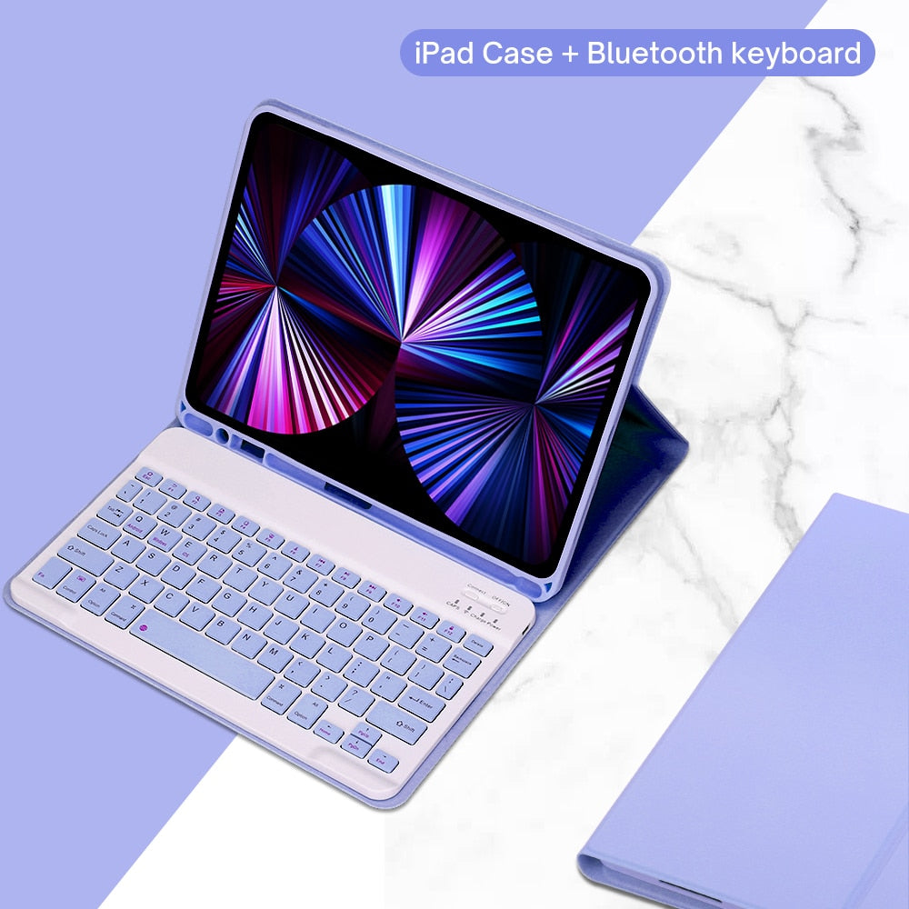 PU Leather iPad Case with Stand and Keyboard