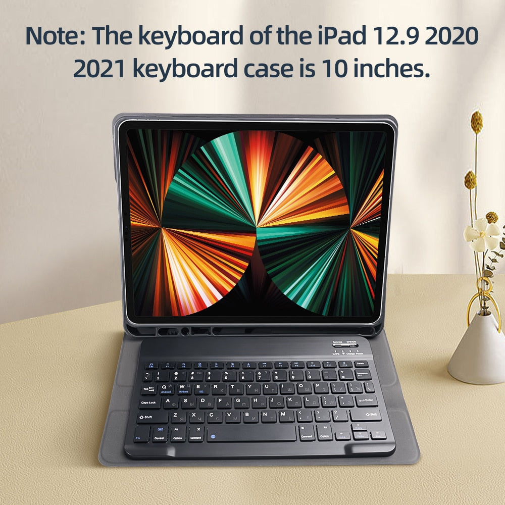 PU Leather iPad Case with Stand and Keyboard