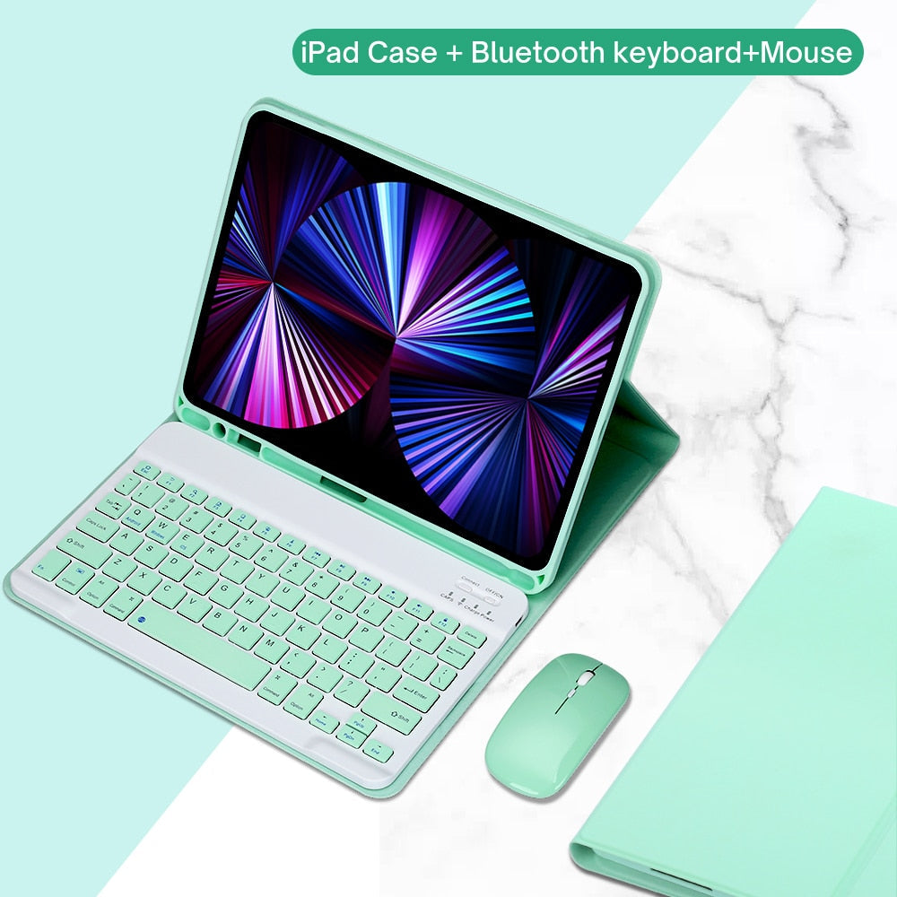 PU Leather iPad Case with Stand and Keyboard