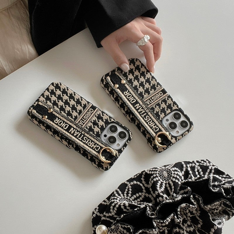 CD Houndstooth Armband iPhone Fodral