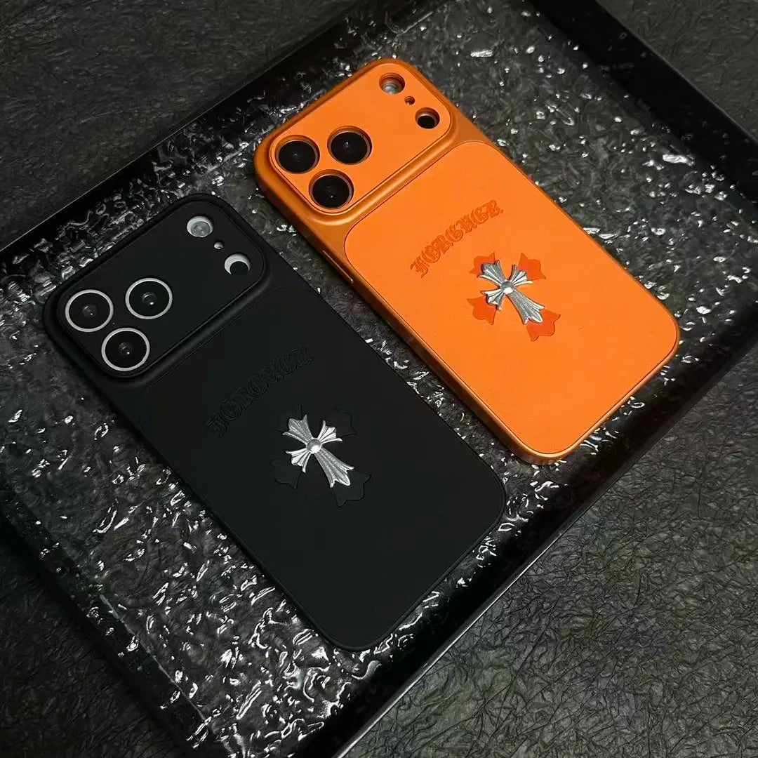 Chrome Hearts–Inspired Leather iPhone Case Premium Texture, Slim Protection