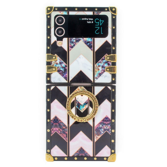 Capa quadrada para Samsung Galaxy Z Flip6/5/4/3 5G "Anel de clorita"