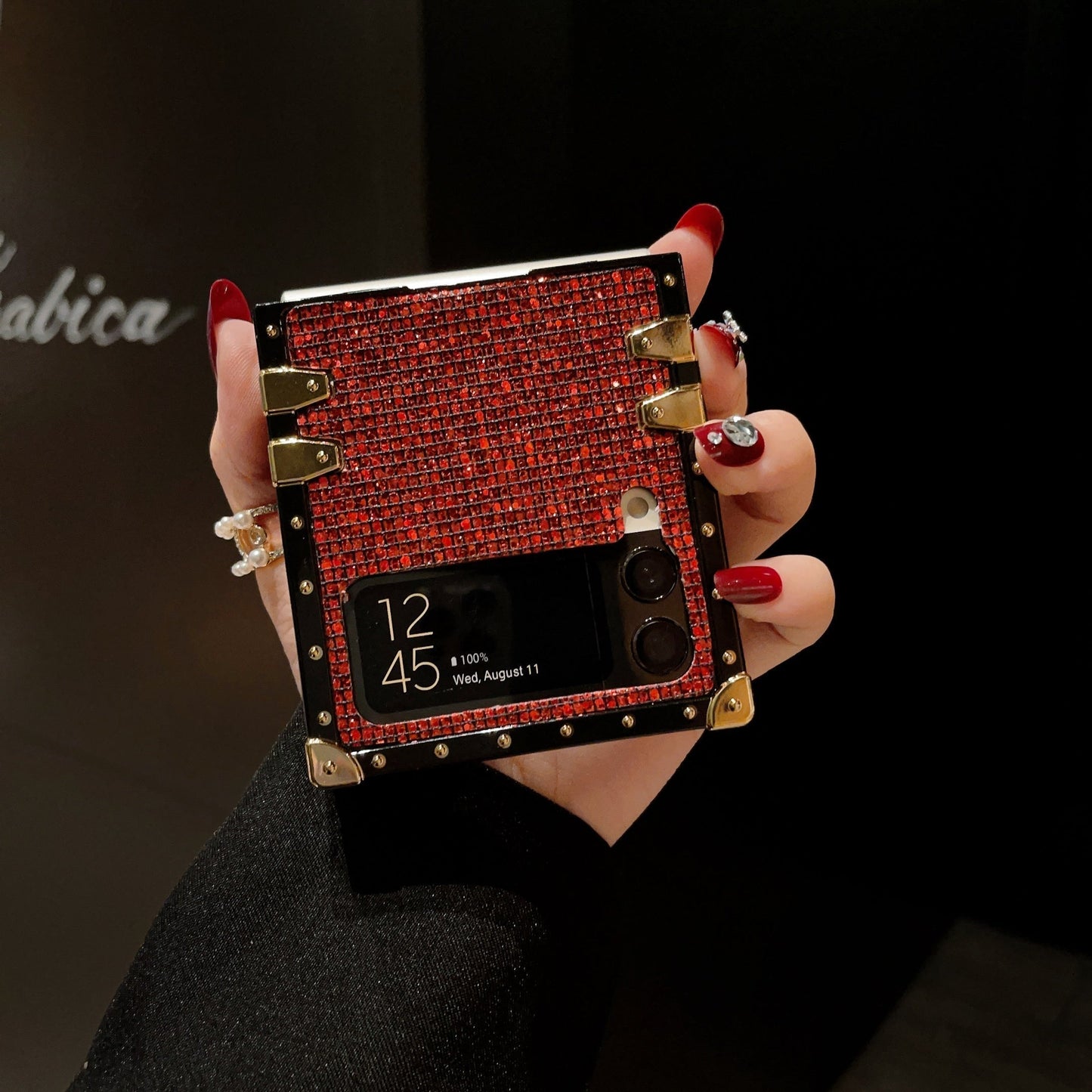 Coque Carrée Samsung Galaxy Z Flip6/5/4/3 5G "Anneau Rubis"