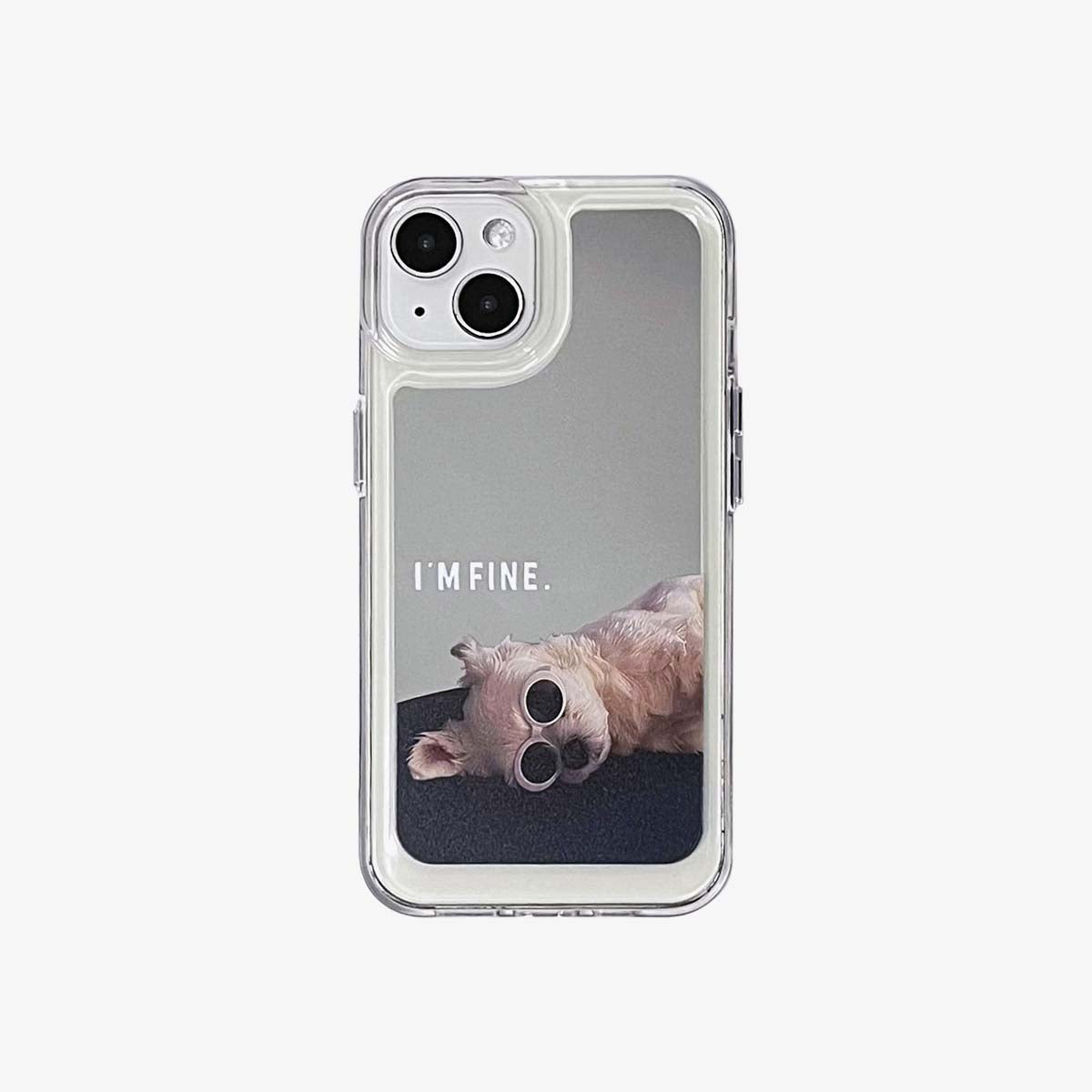 Spejl iPhone etui | Par hunde I Am Fine (køb 2 og få 50 % rabat på én)